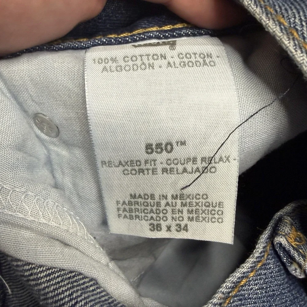 Vintage Levi's 550 Baggy Relaxed Tapered 36x34 Jeans Skater Grunge Y2K 90s 200s